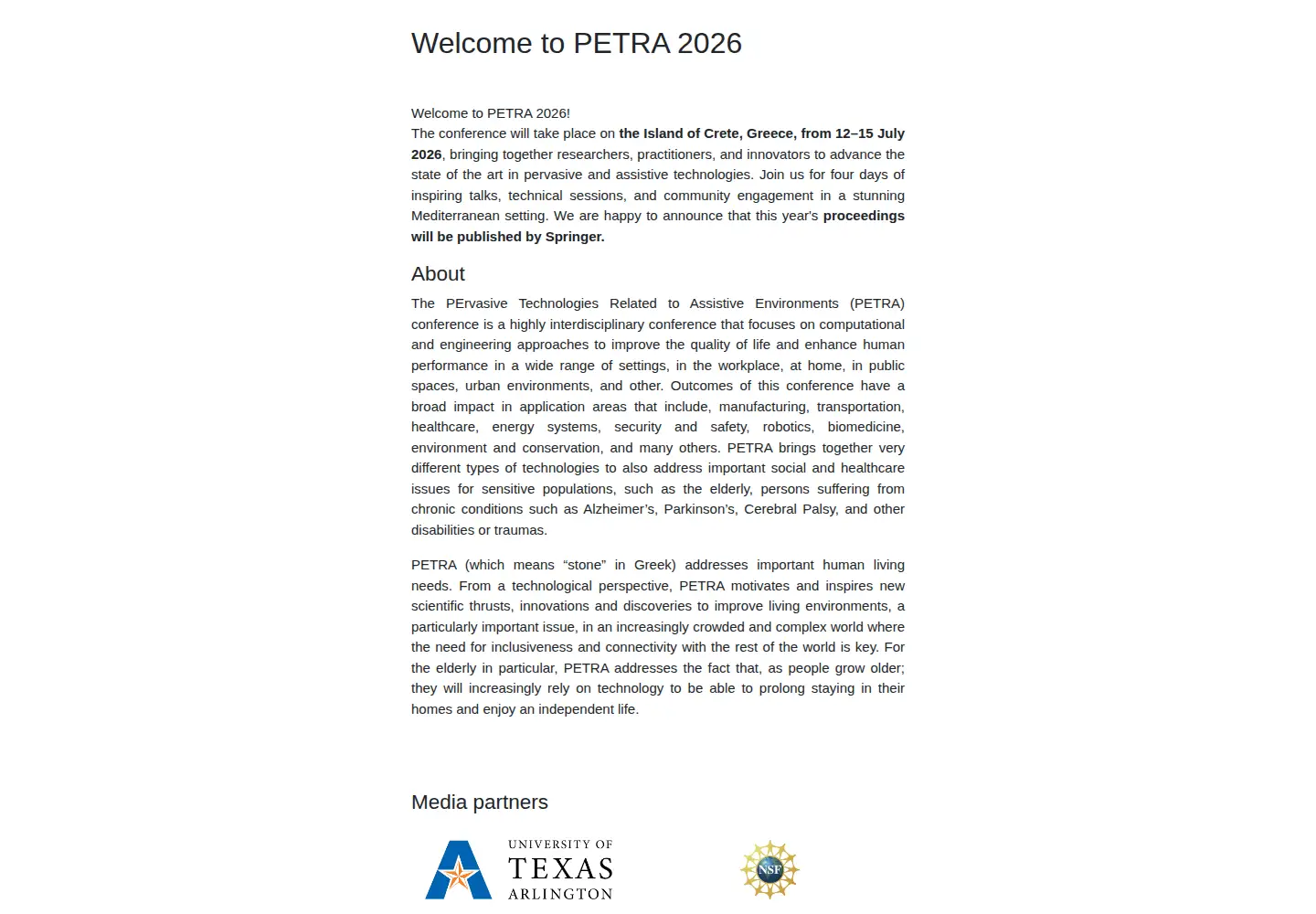 Screenshot of petrae.org