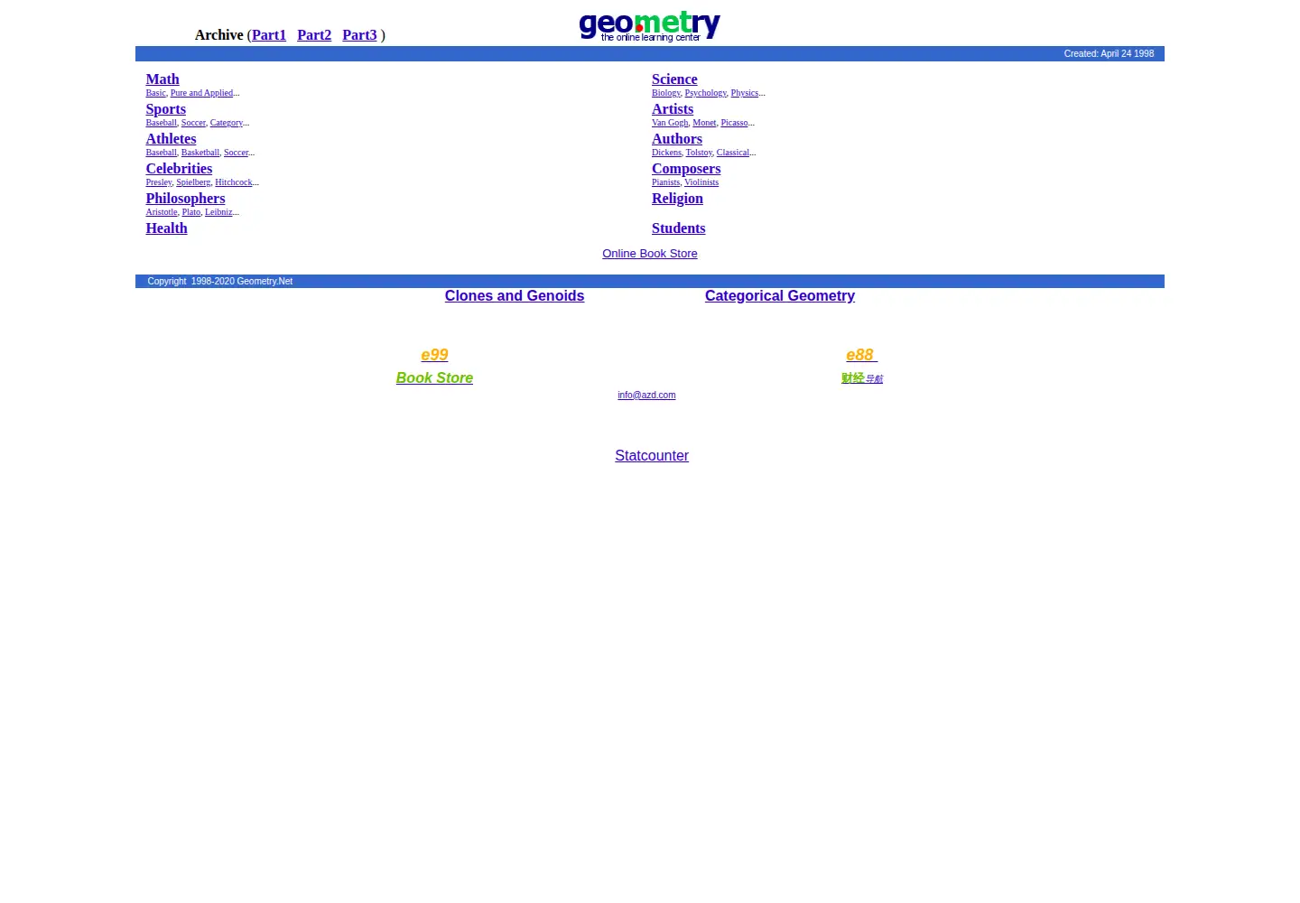 Screenshot of geometry.net