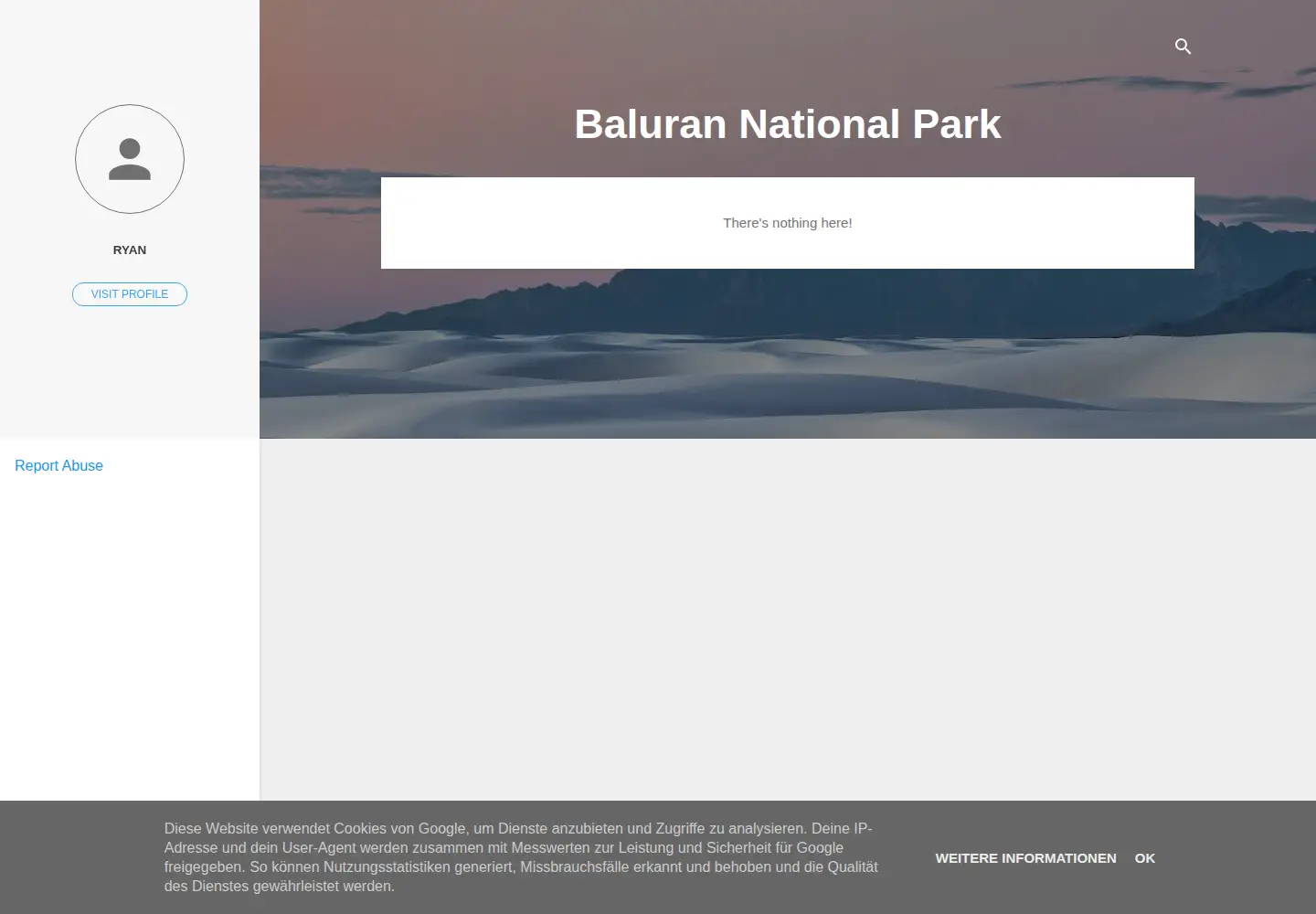 Captured homepage of balurannationalpark.web.id in the current scan