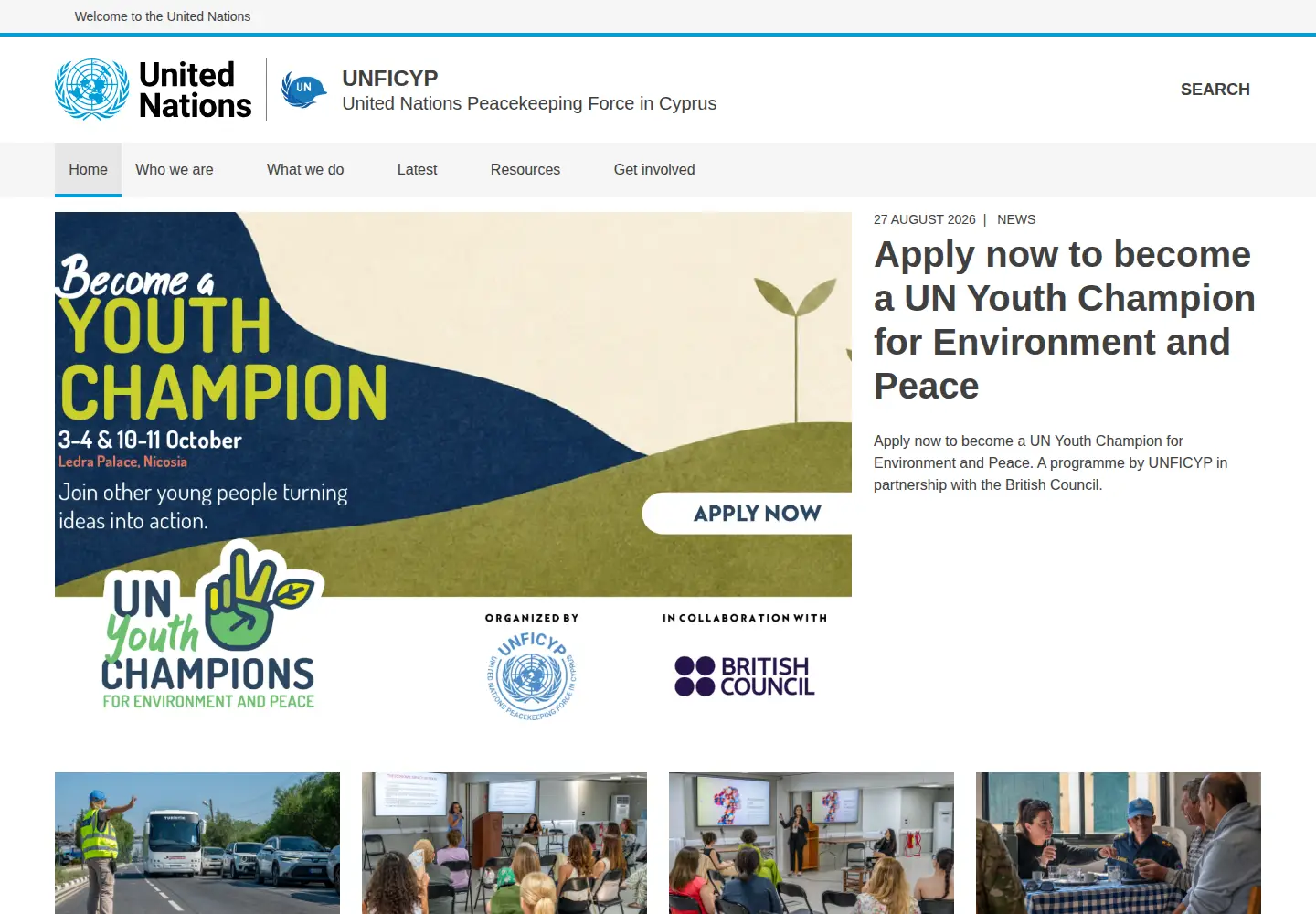 Screenshot of unficyp.org