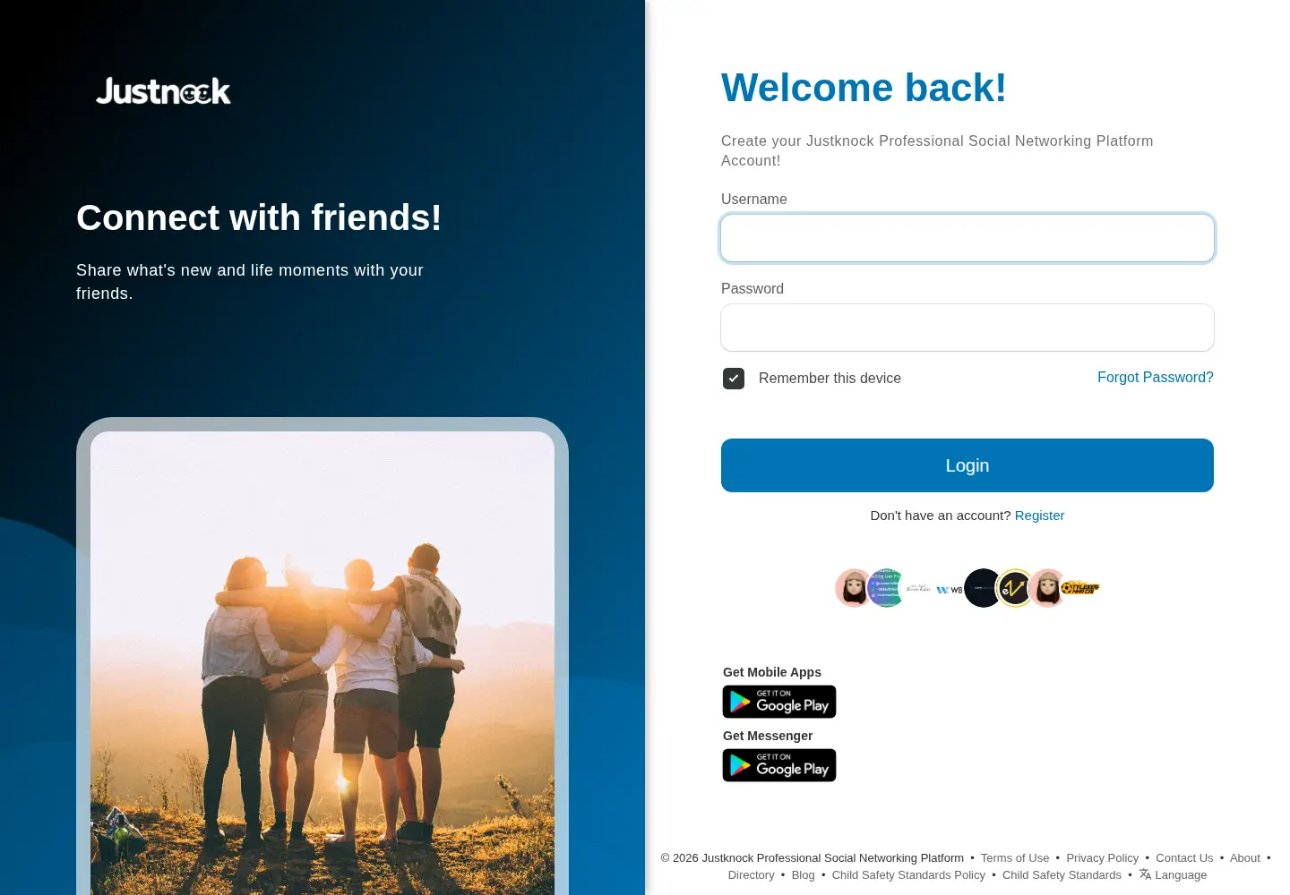 Screenshot of justnock.com