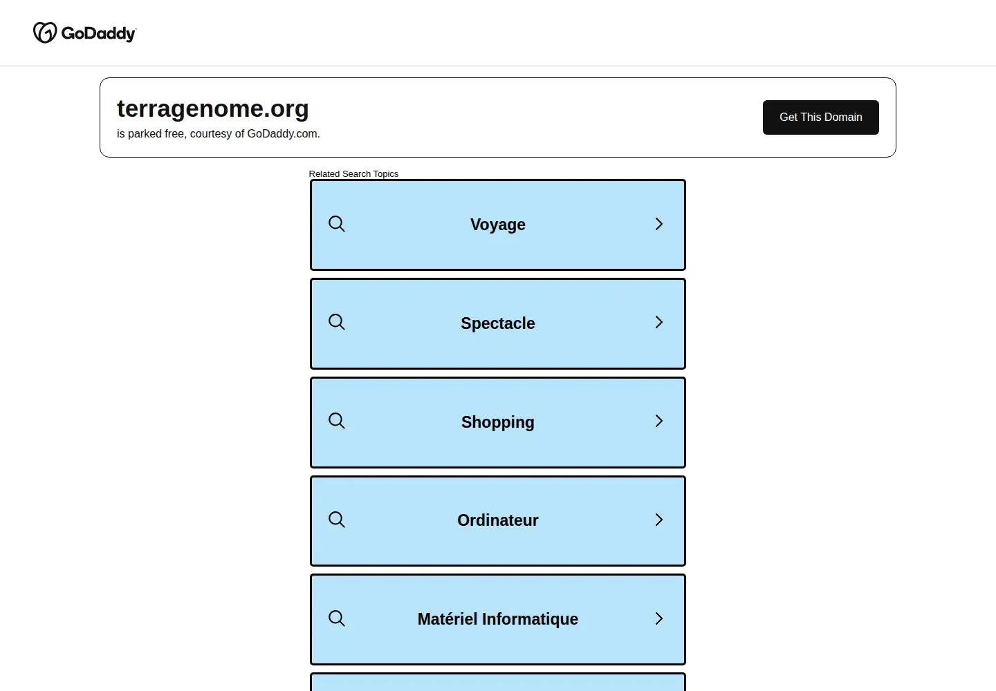 Captured homepage of terragenome.org in the current scan