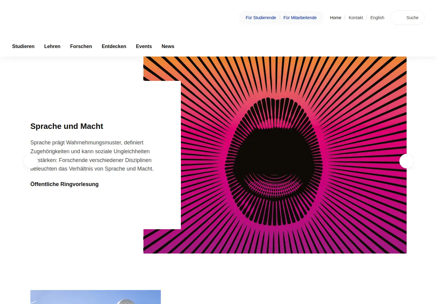 Screenshot of uzh.ch