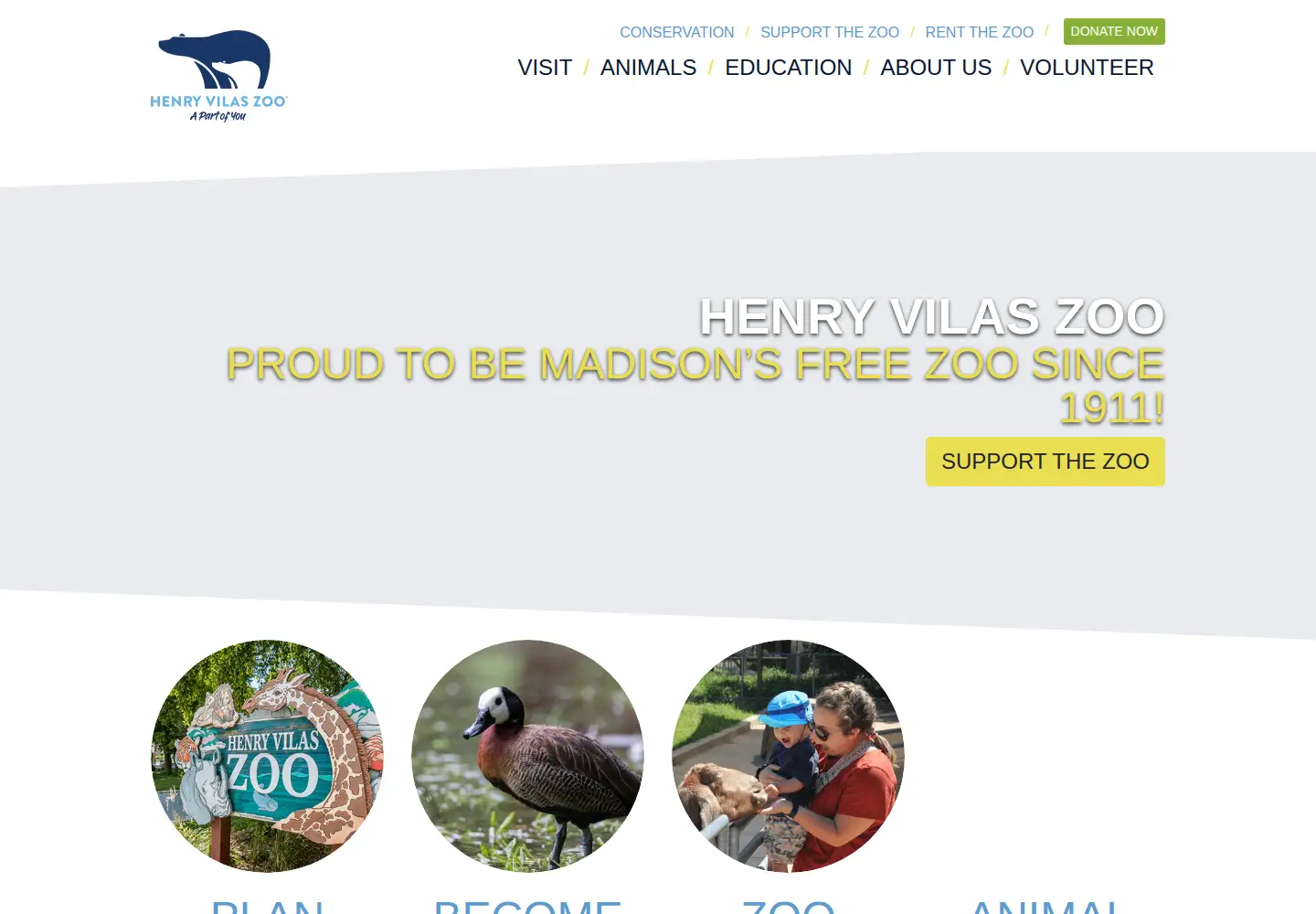 Captured homepage of henryvilaszoo.gov in the current scan