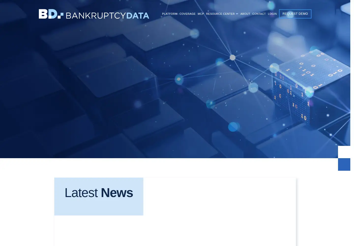 Screenshot of bankruptcydata.com