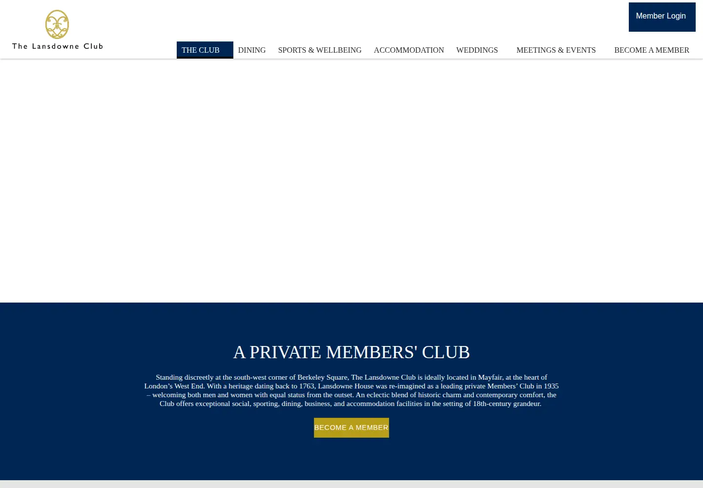 Captured homepage of lansdowneclub.com in the current scan