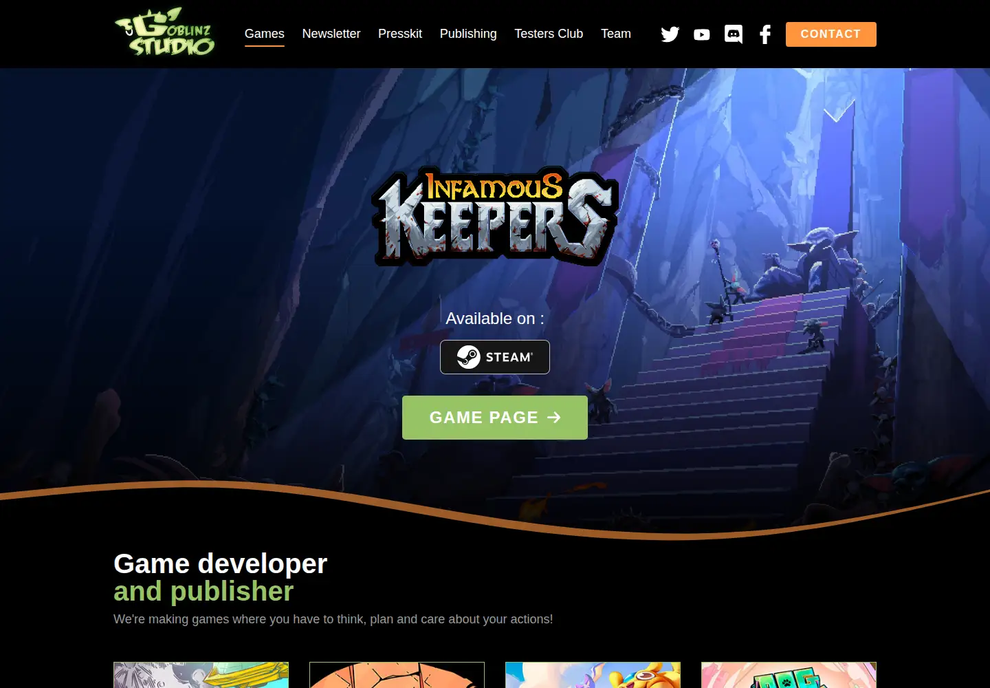 Screenshot of goblinzstudio.com
