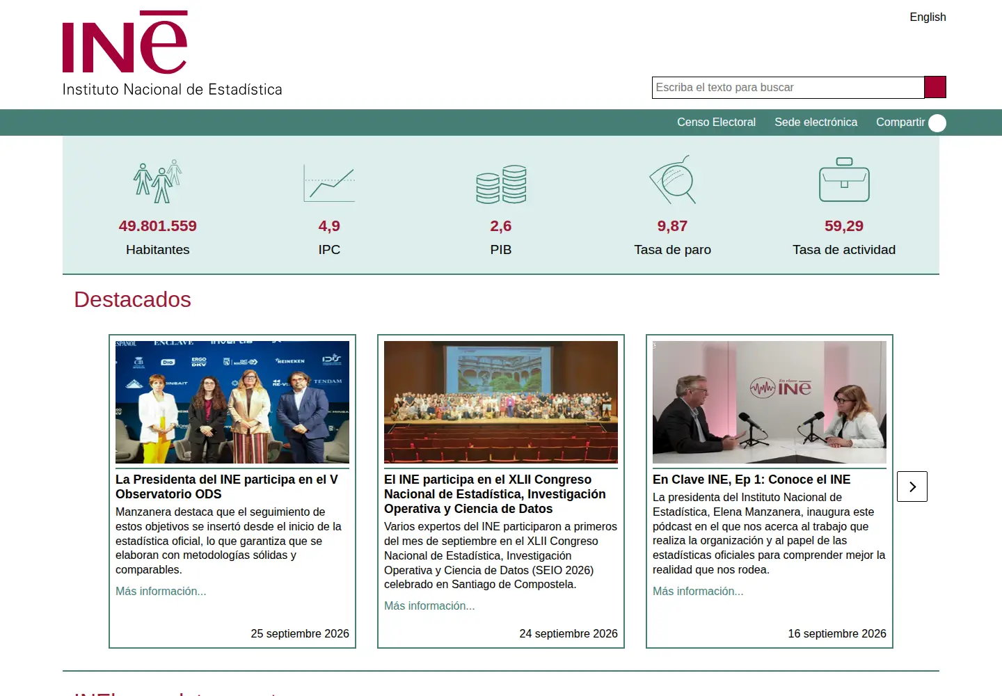 Screenshot of ine.es