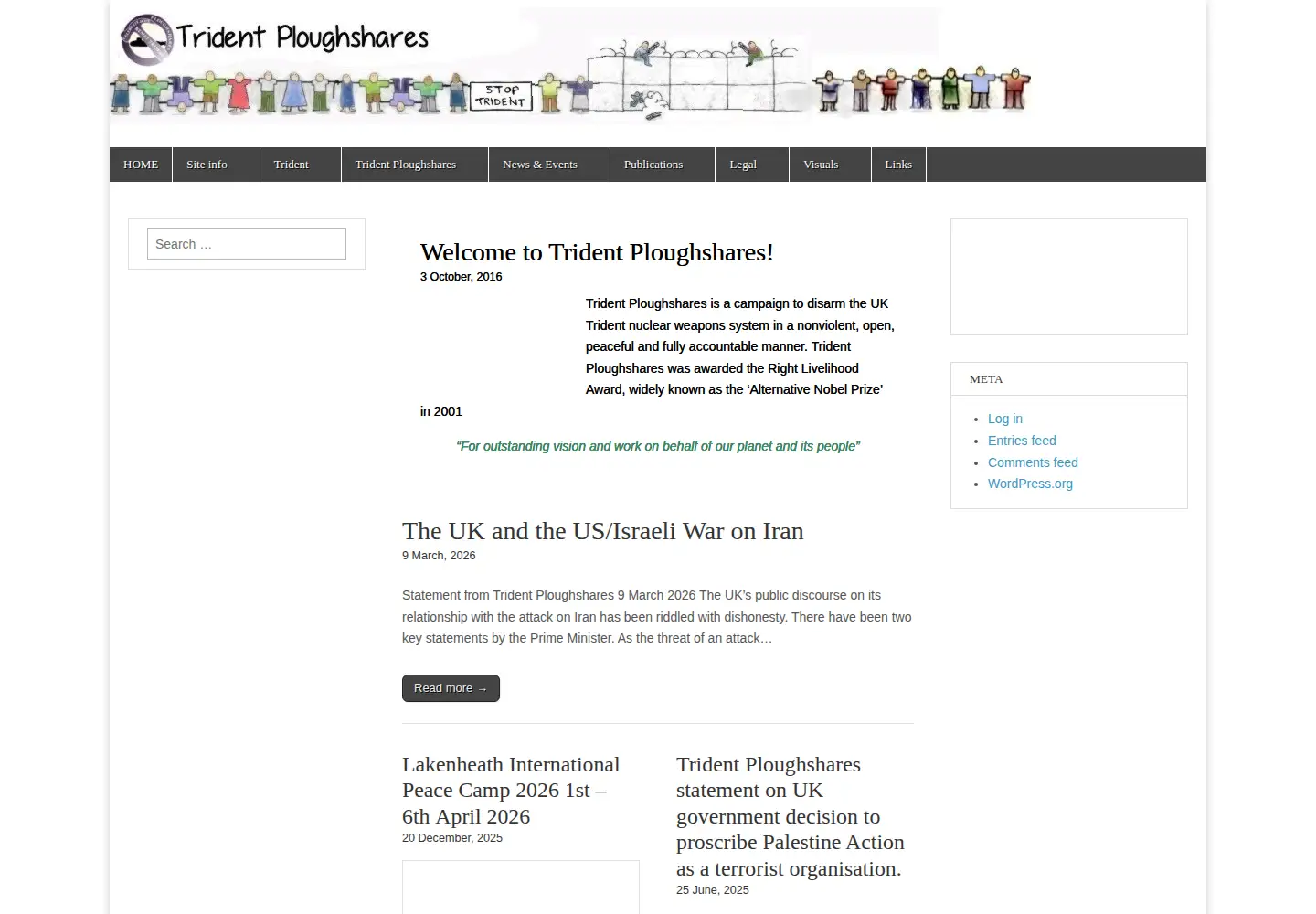 Screenshot of tridentploughshares.org