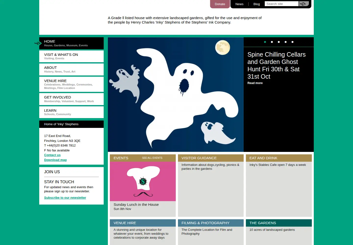 Screenshot of stephenshouseandgardens.com