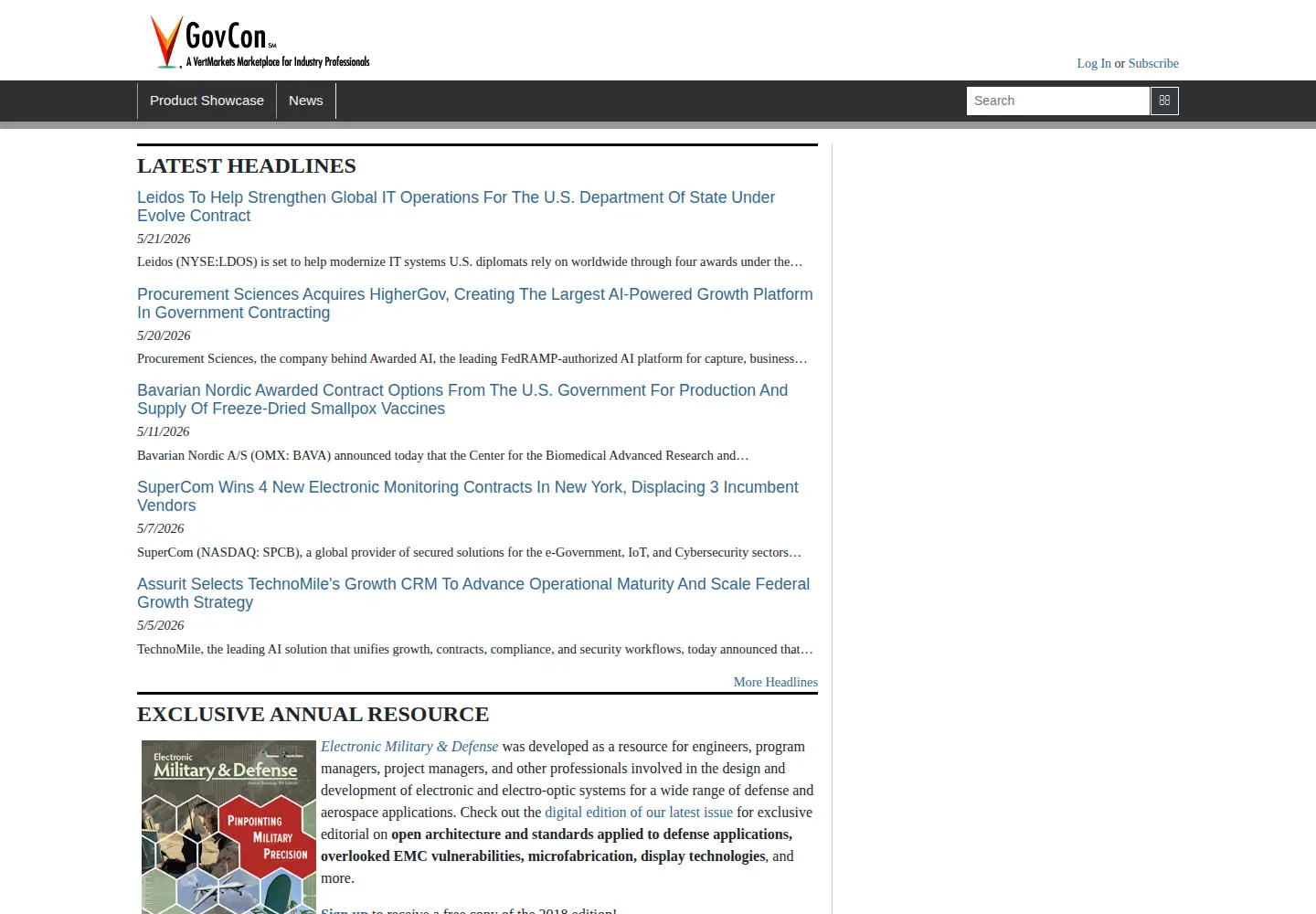 Screenshot of govcon.com