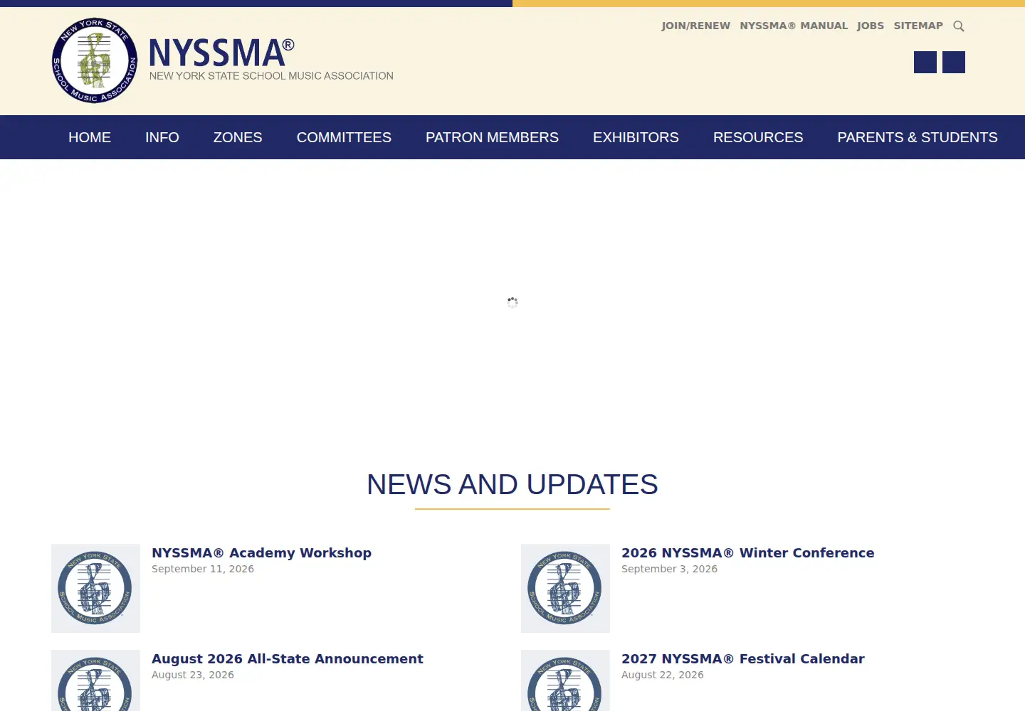 Screenshot of nyssma.org