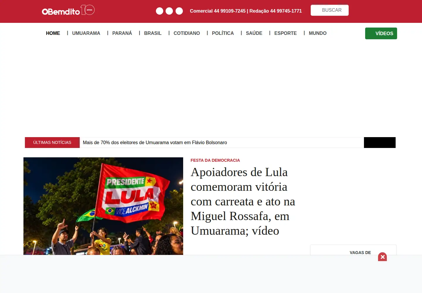 Screenshot of obemdito.com.br