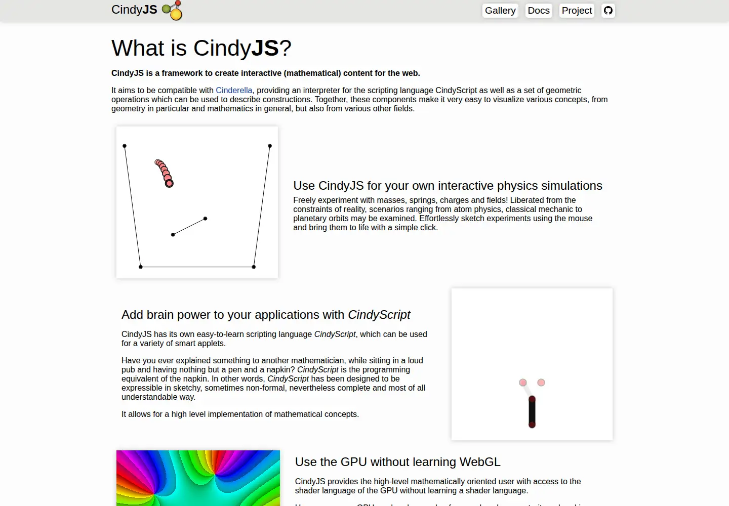Screenshot of cindyjs.org