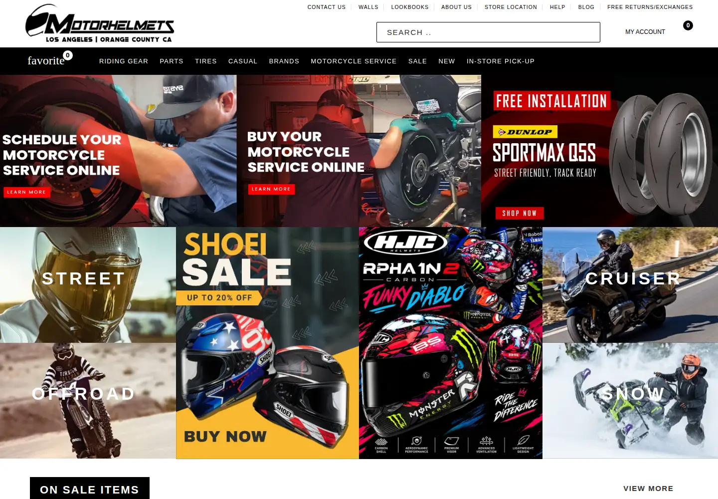 Screenshot of motorhelmets.com
