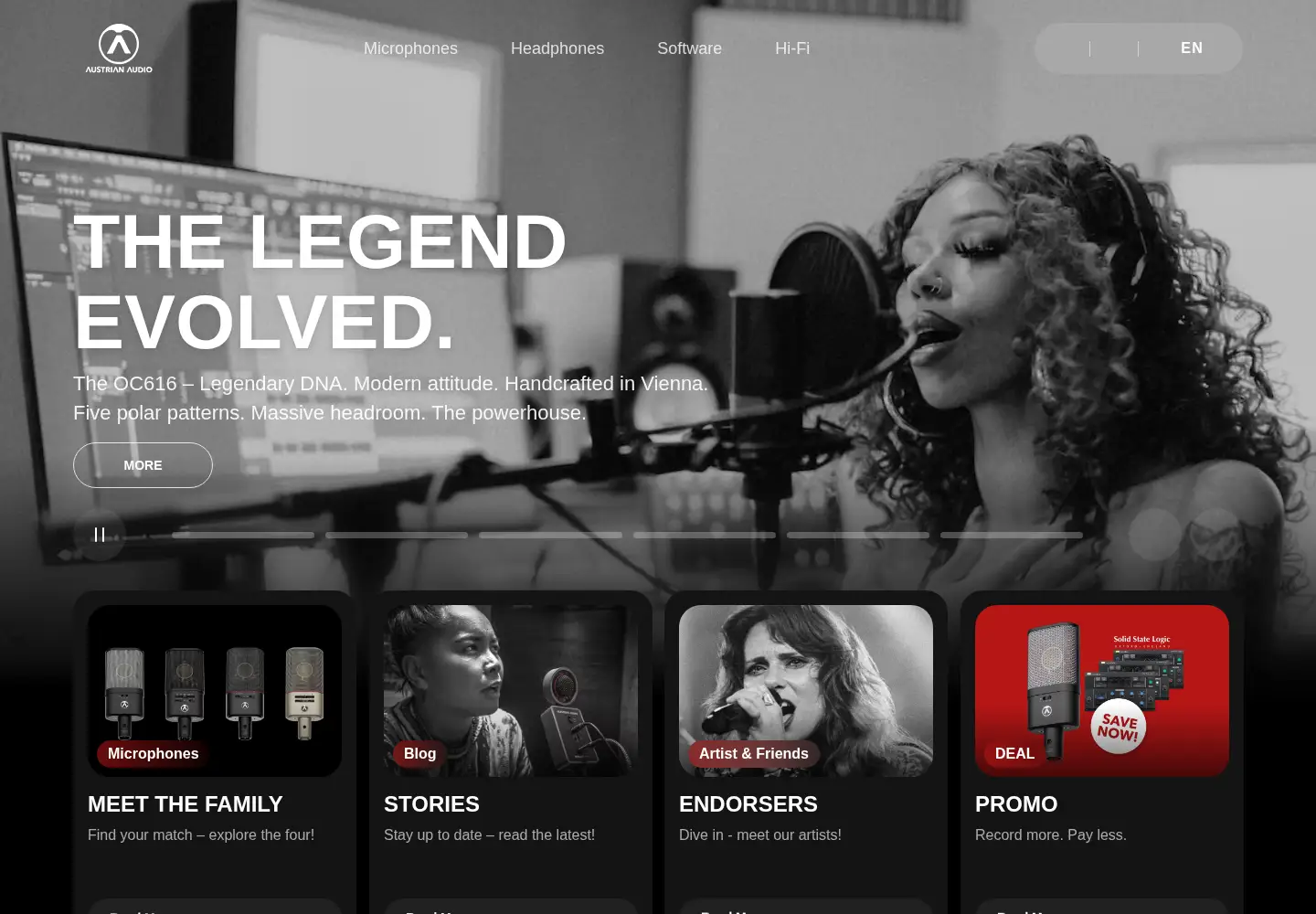 Screenshot of austrian.audio
