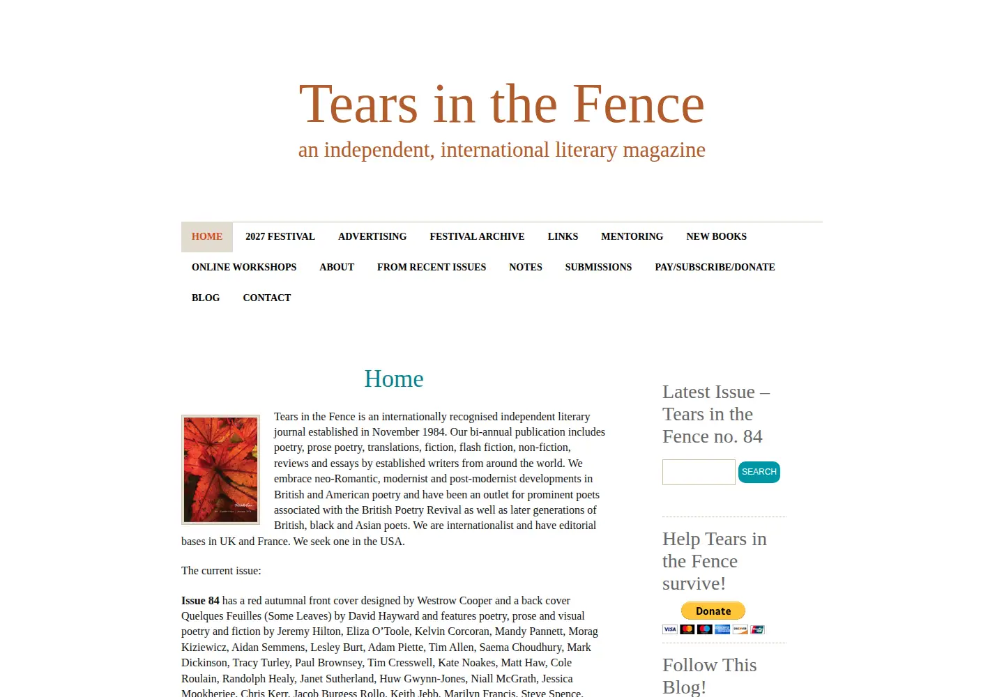 Screenshot of tearsinthefence.com