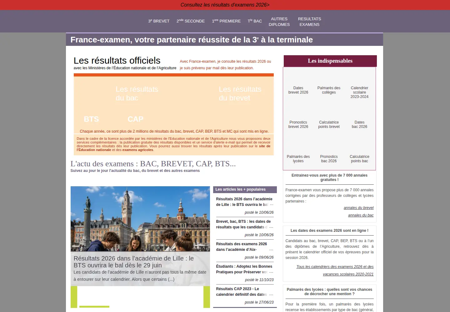 Screenshot of france-examen.com