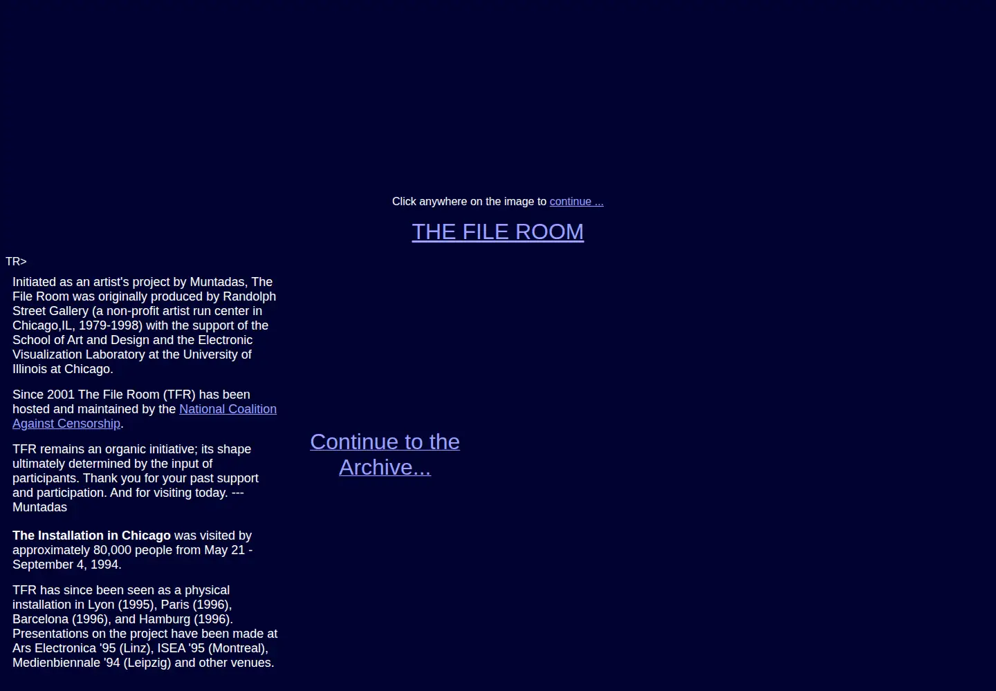 Screenshot of thefileroom.org