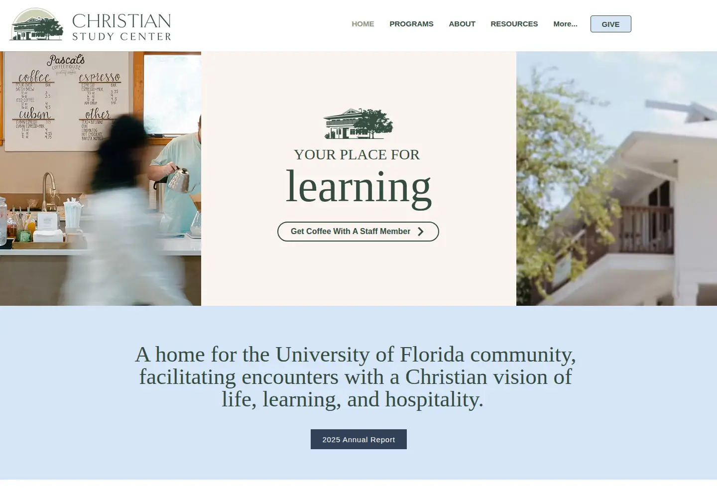 Captured homepage of christianstudycenter.org in the current scan