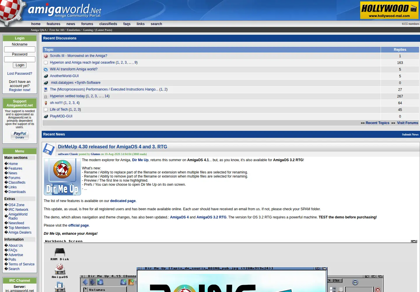 Screenshot of amigaworld.net