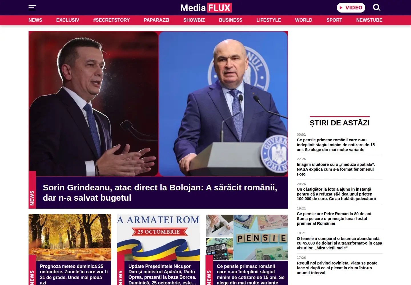 Screenshot of mediaflux.ro