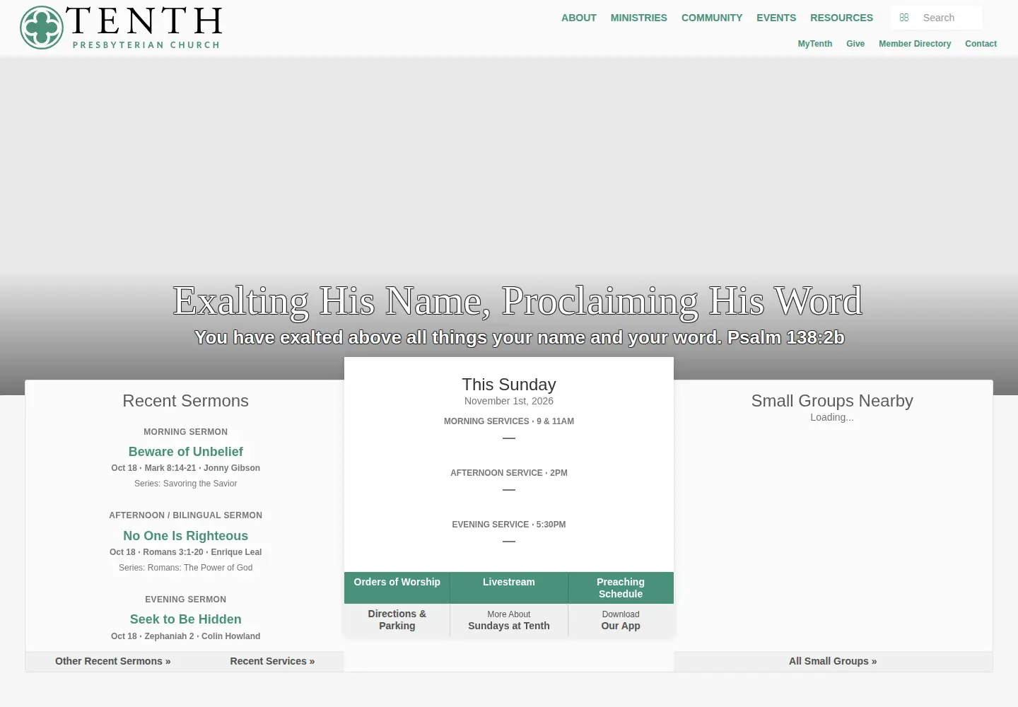 Screenshot of tenth.org