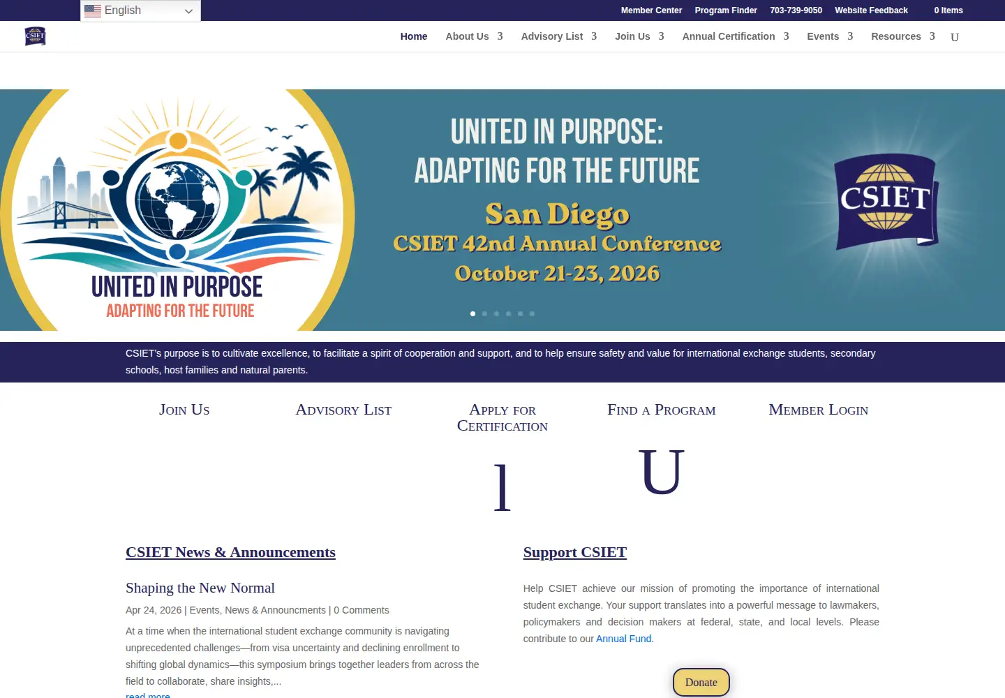 Screenshot of csiet.org