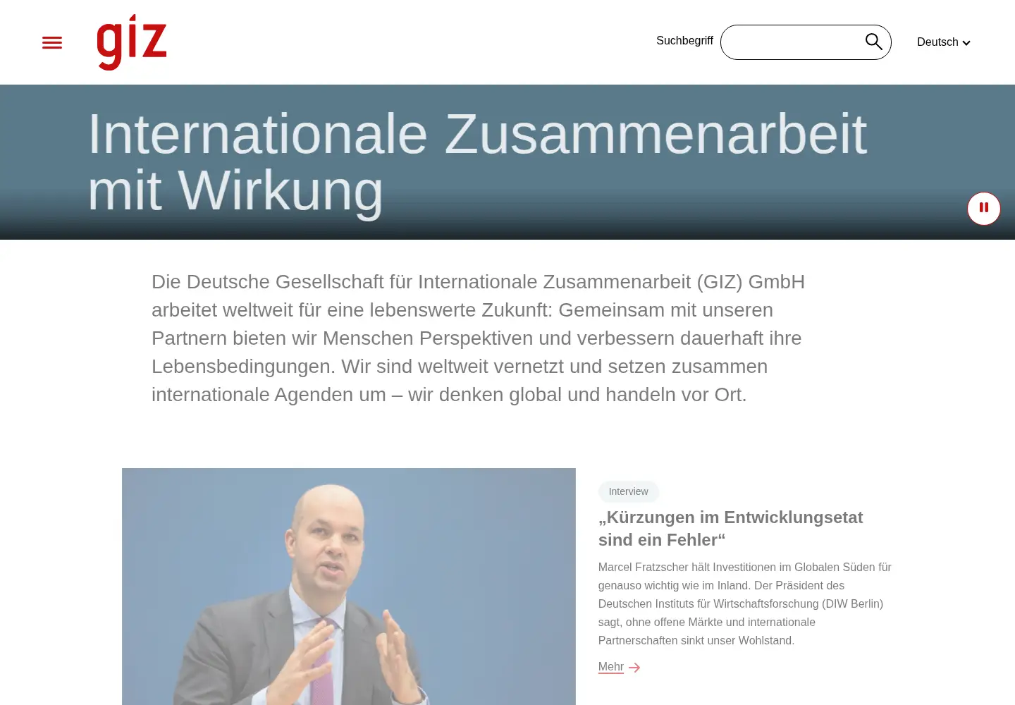 Screenshot of giz.de
