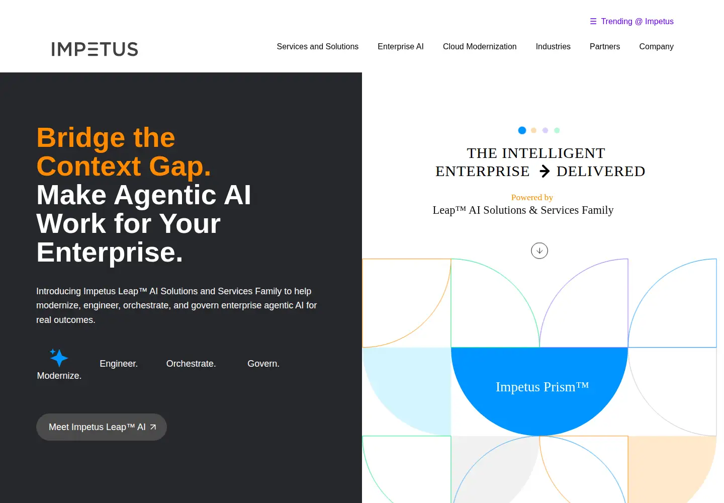 Captured homepage of impetus.com in the current scan