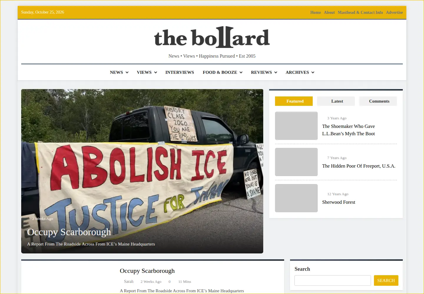 Screenshot of thebollard.com