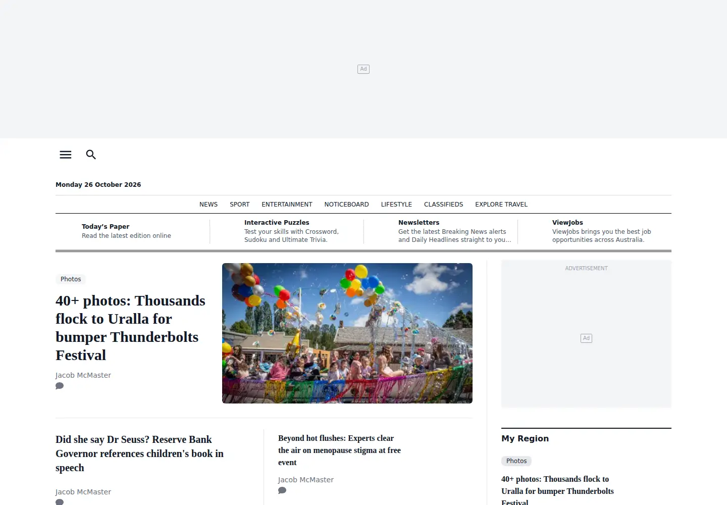 Screenshot of armidaleexpress.com.au