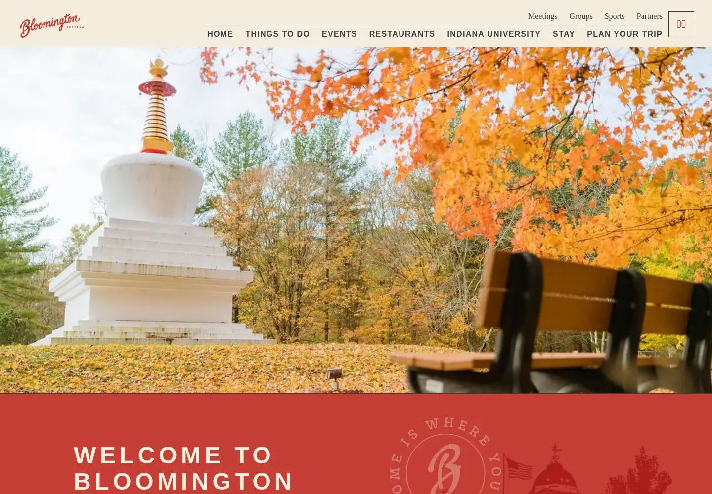 Screenshot of visitbloomington.com
