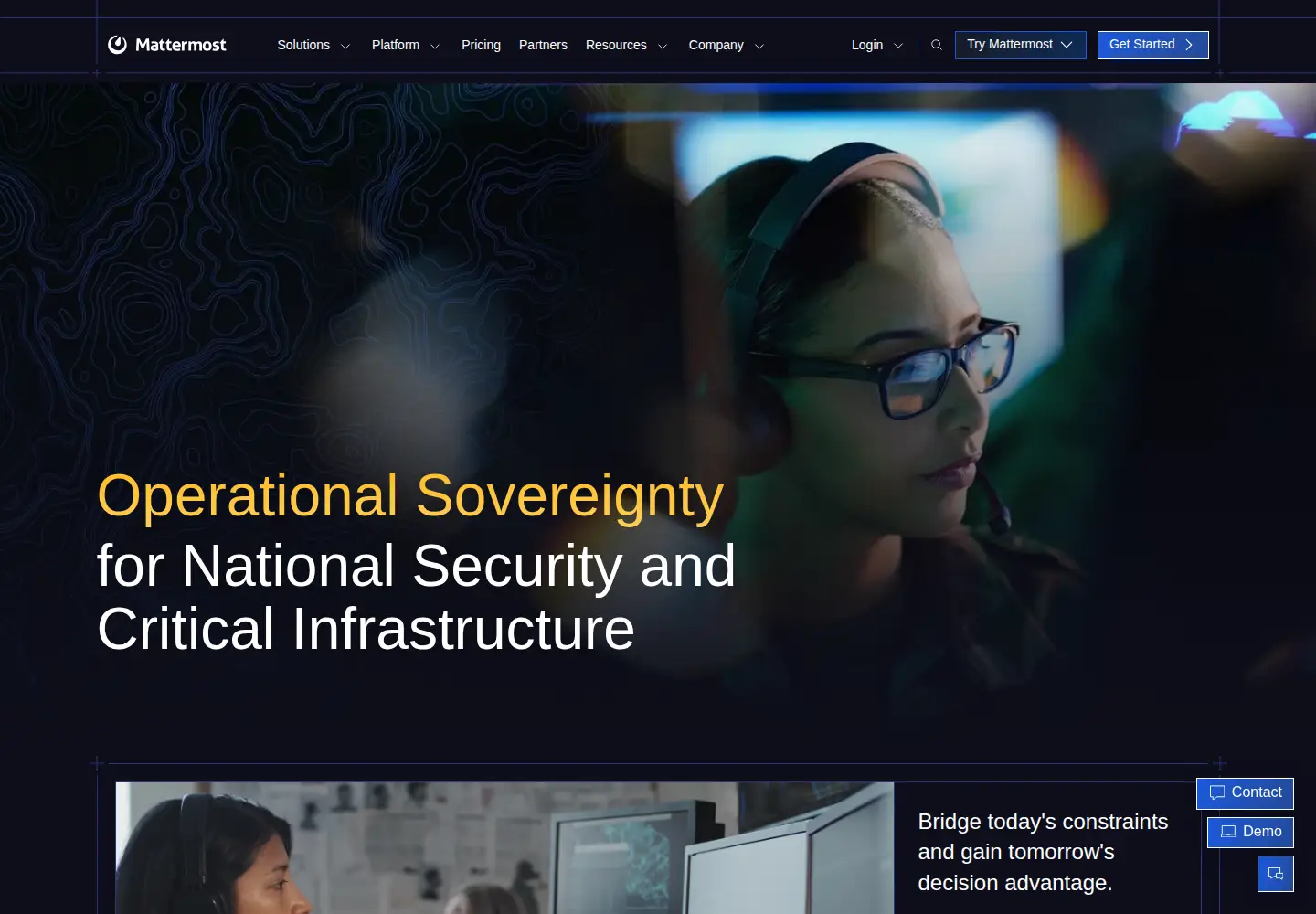 Screenshot of mattermost.com