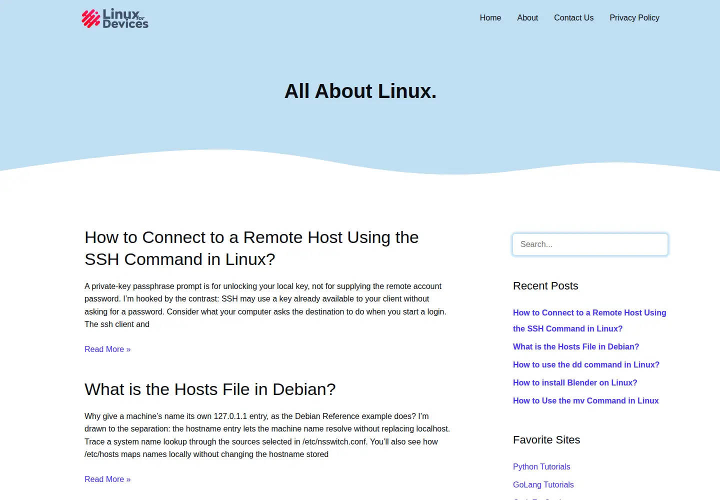 Screenshot of linuxfordevices.com