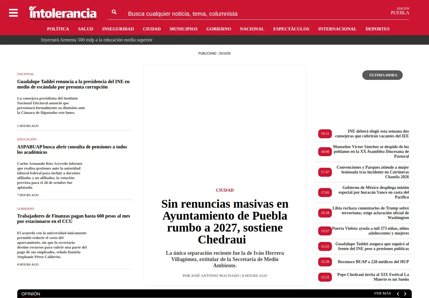 Screenshot of intoleranciadiario.com