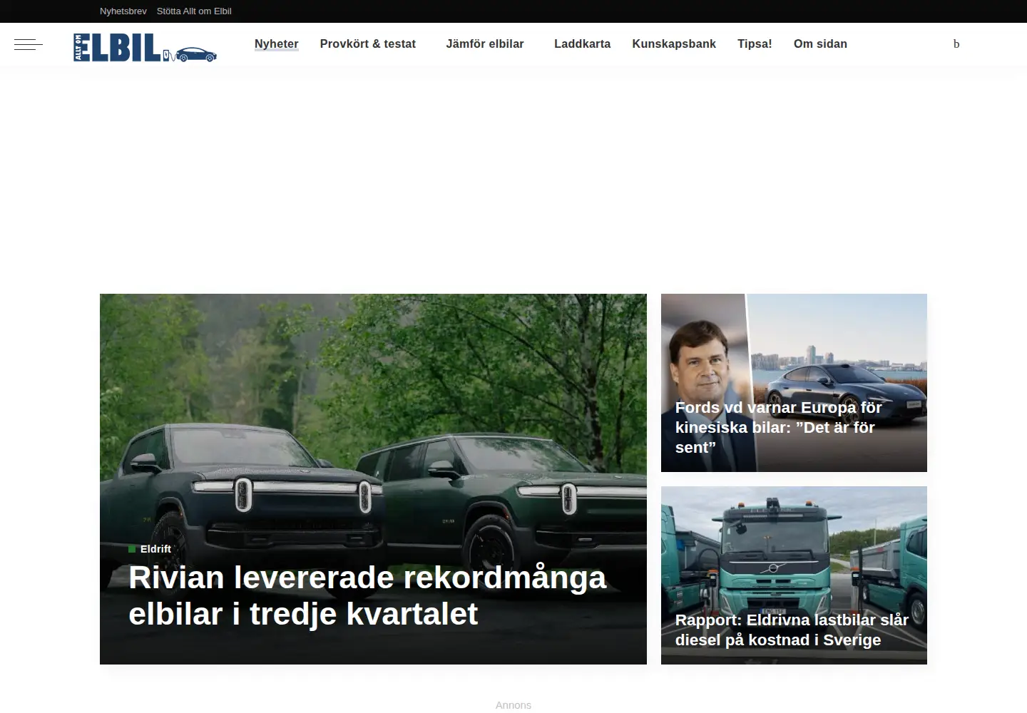 Screenshot of alltomelbil.se