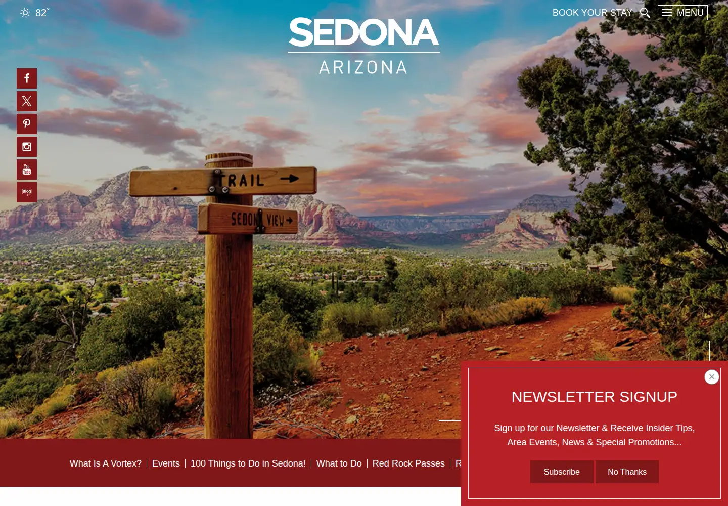 Screenshot of visitsedona.com