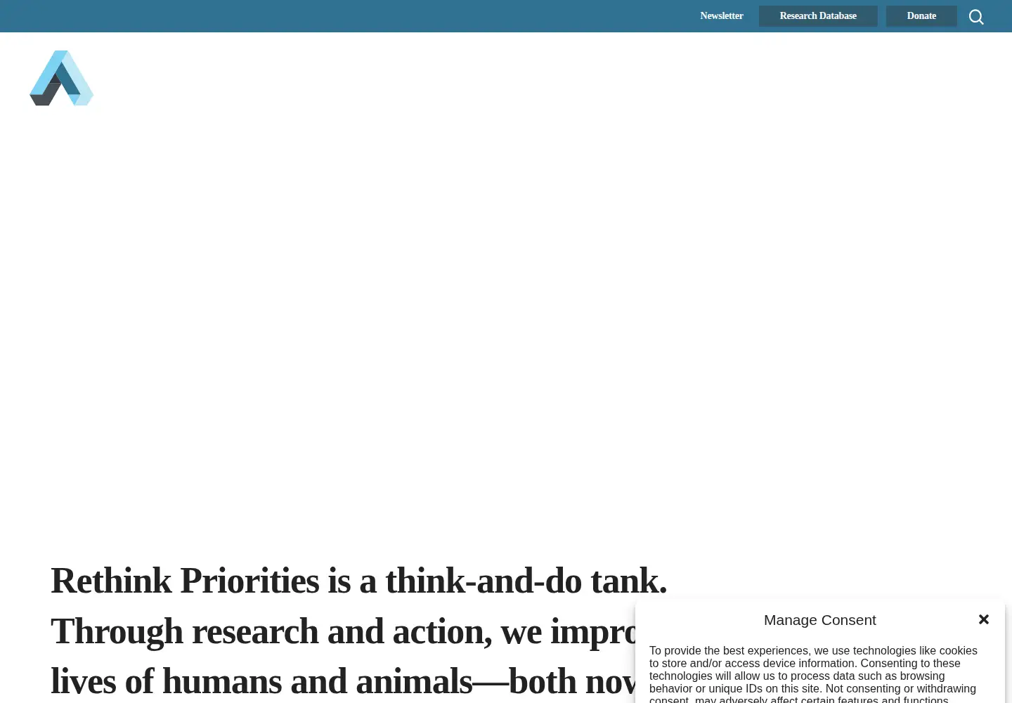 Screenshot of rethinkpriorities.org