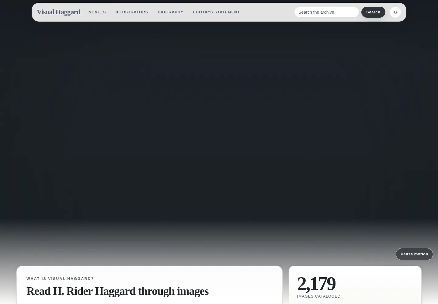 Captured homepage of visualhaggard.org in the current scan