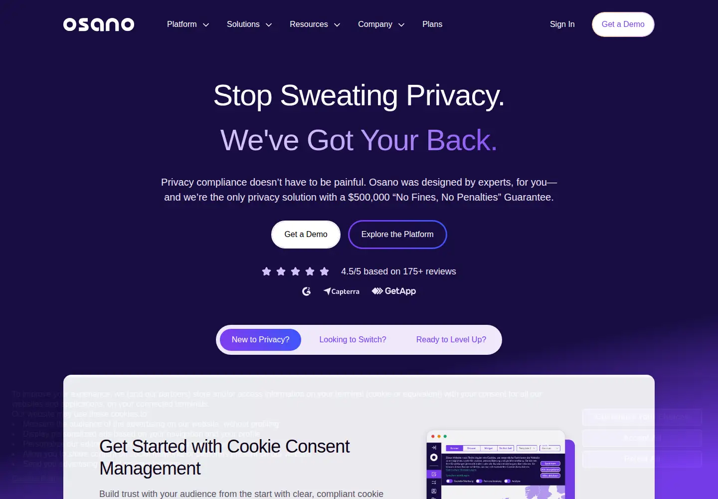 Screenshot of osano.com