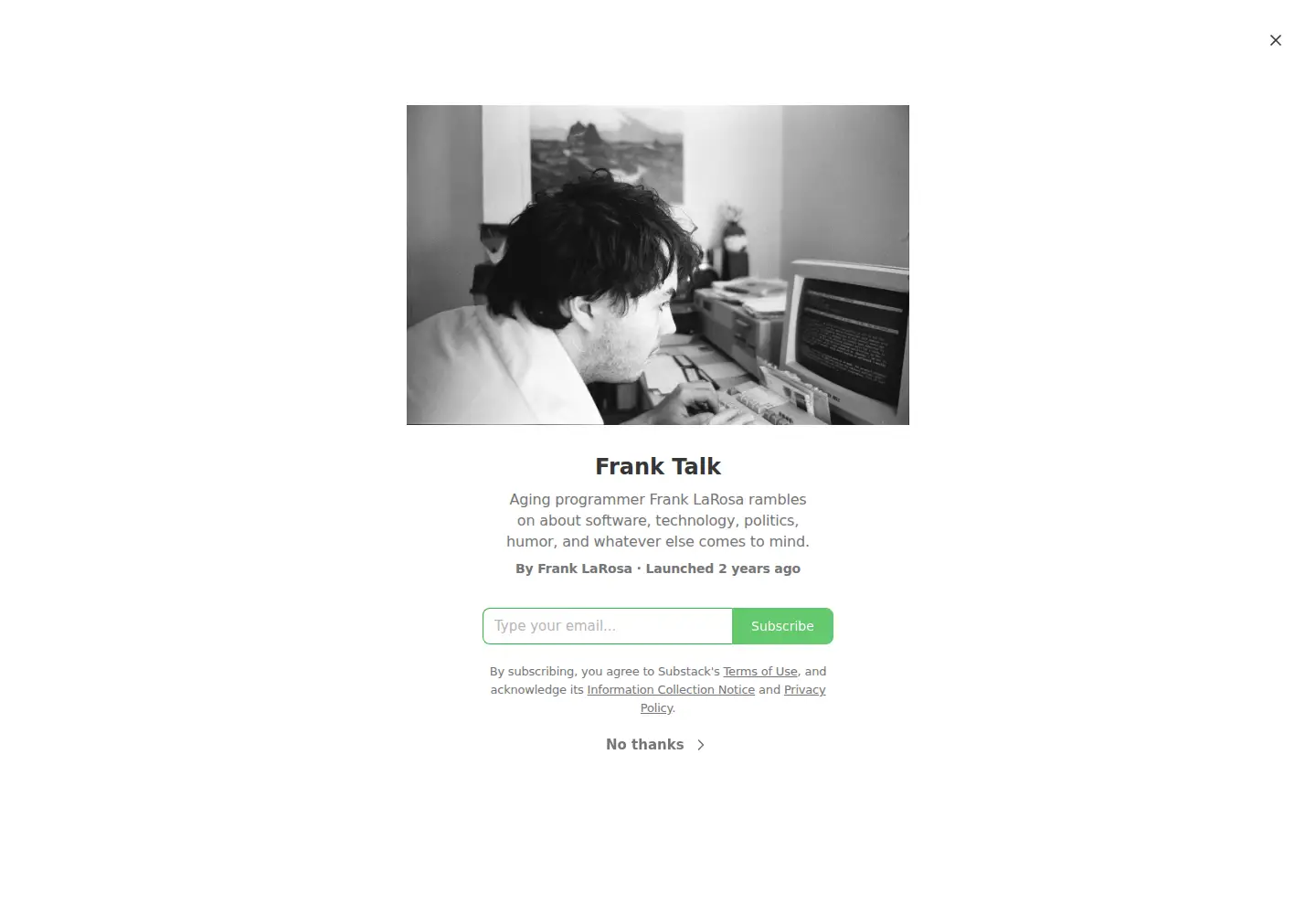 Screenshot of franklarosa.com