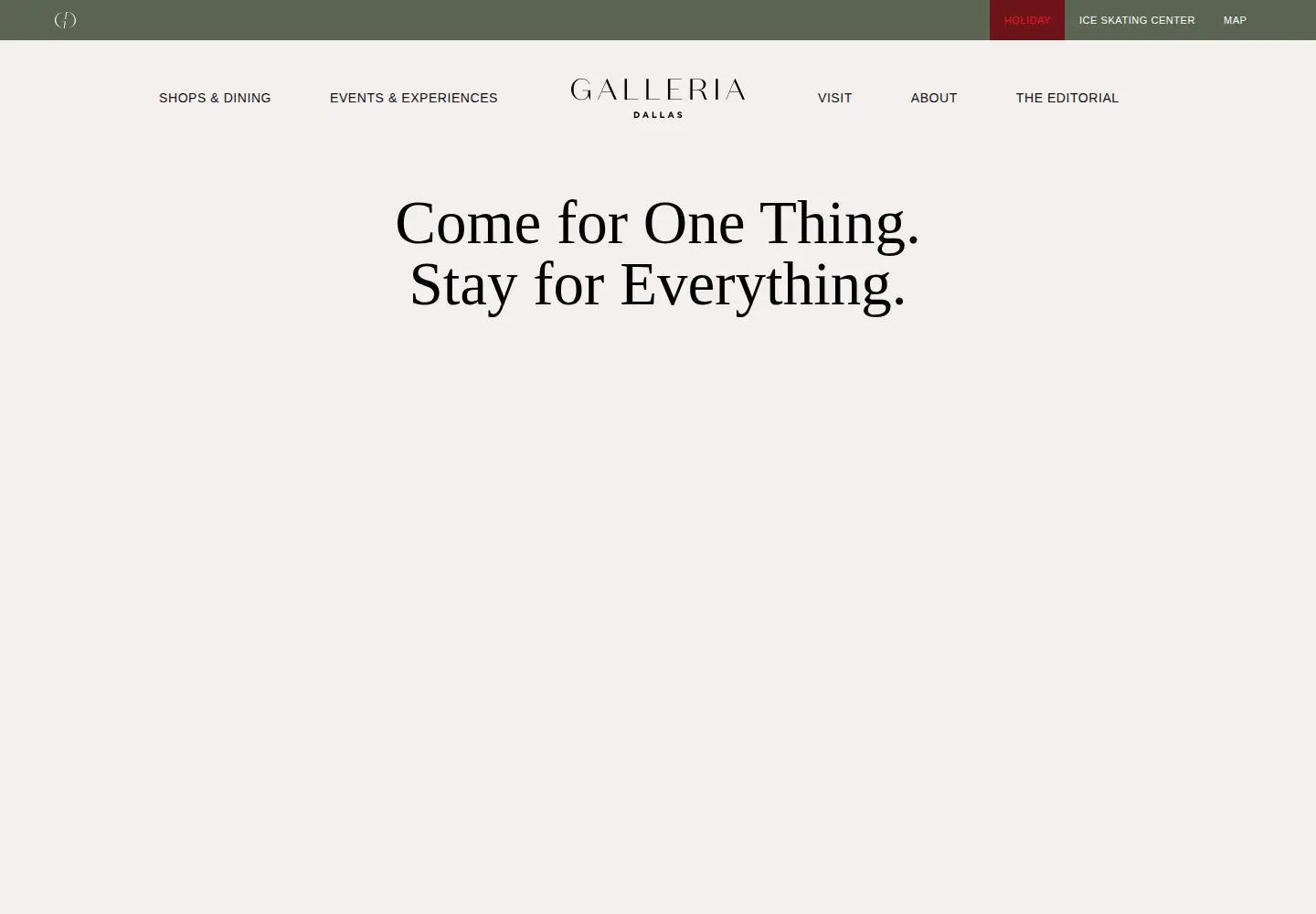 Captured homepage of galleriadallas.com in the current scan