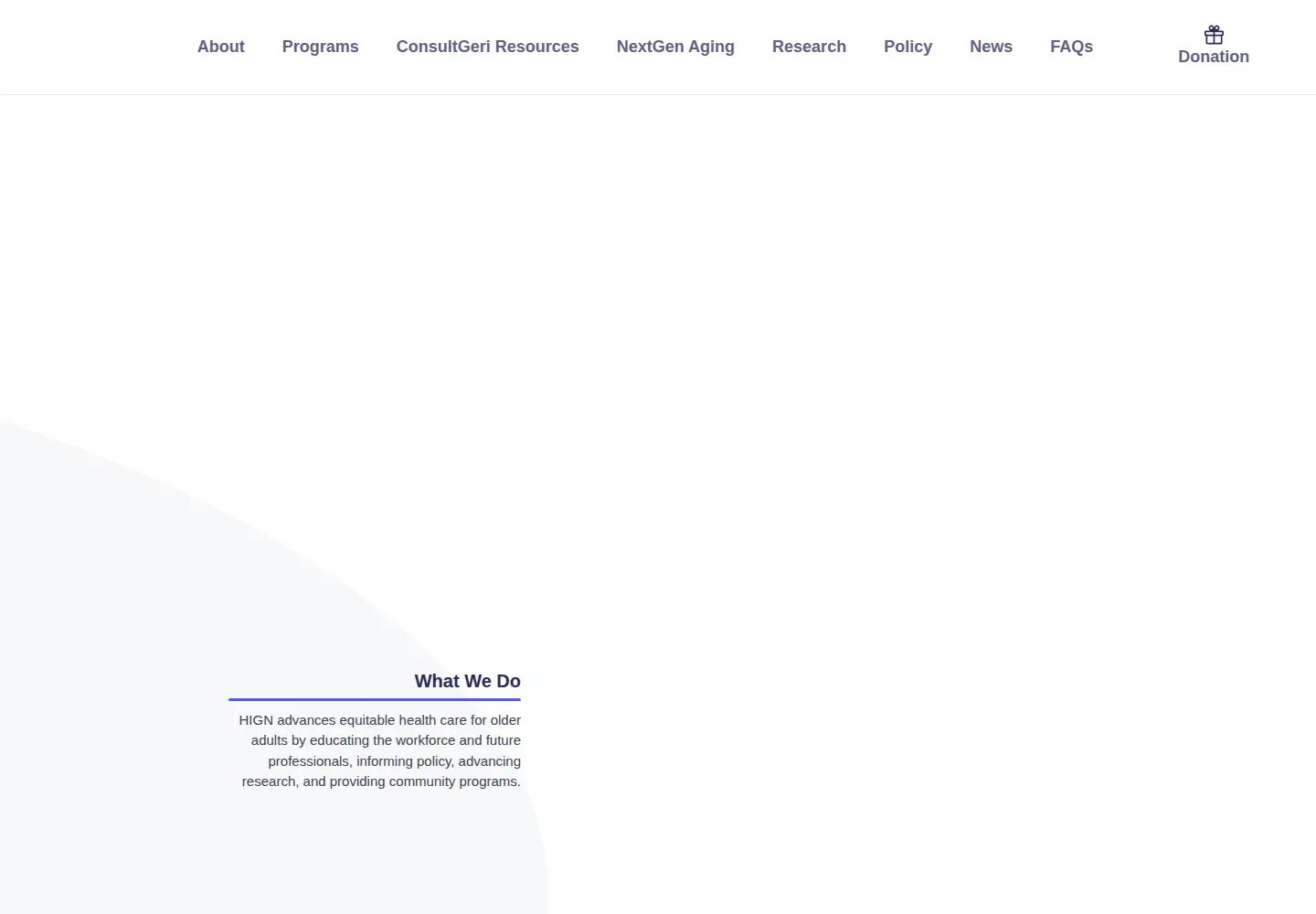 Captured homepage of hign.org in the current scan