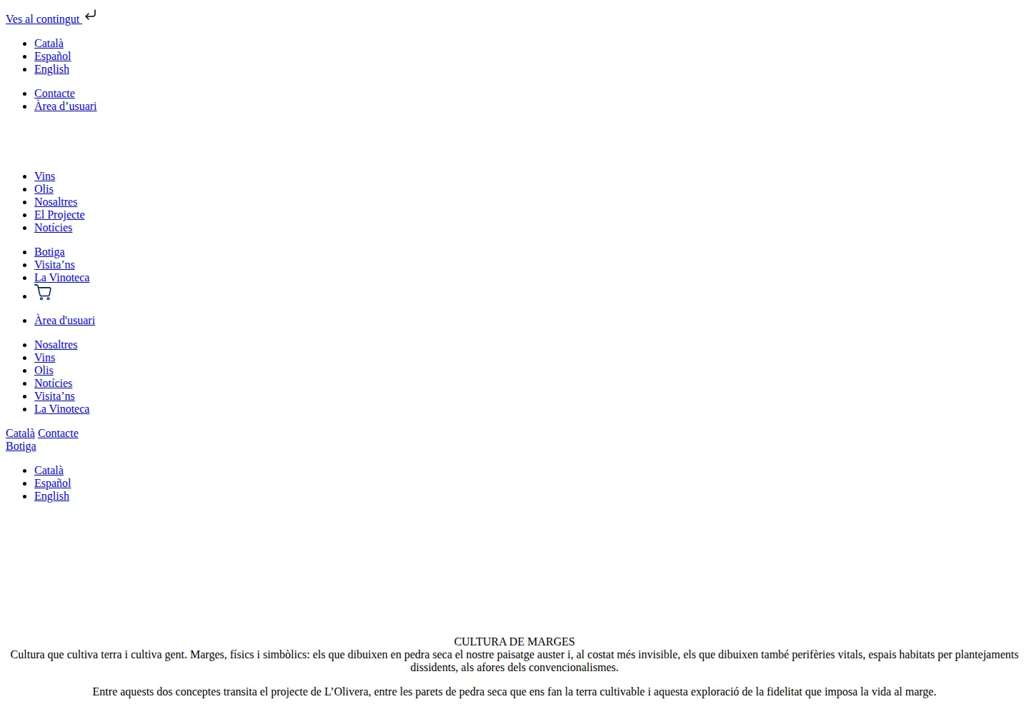Captured homepage of olivera.org in the current scan