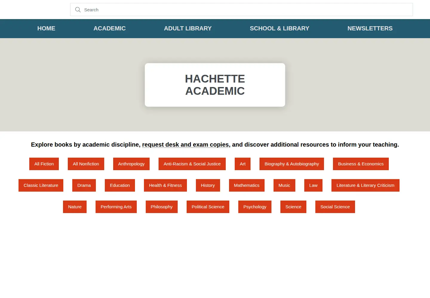 Captured homepage of perseusacademic.com in the current scan