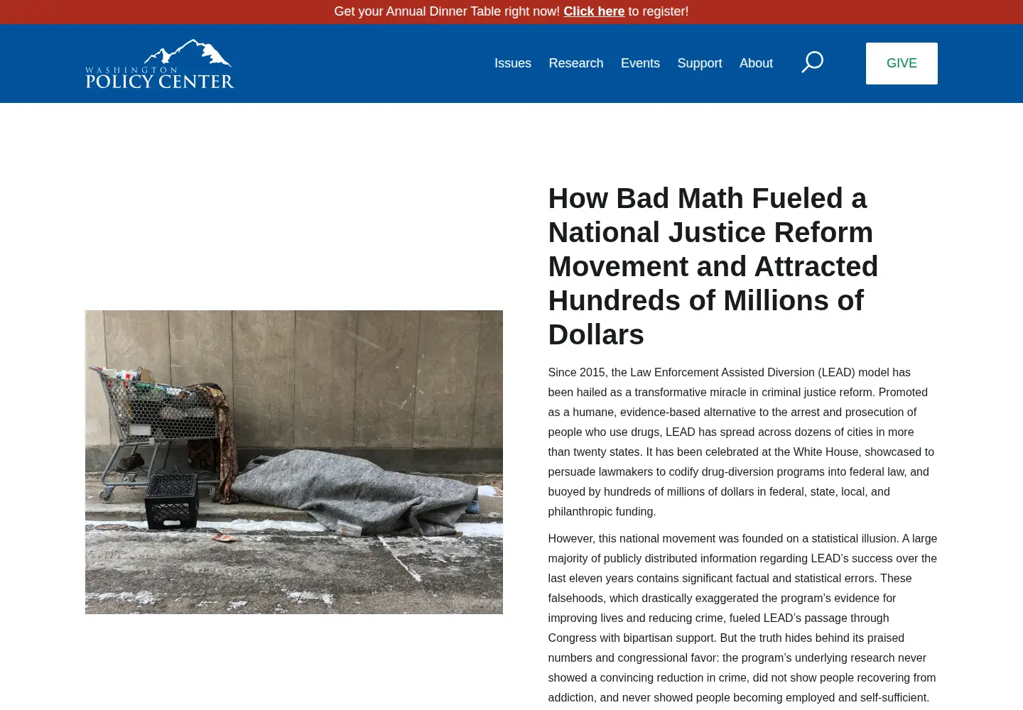 Screenshot of washingtonpolicy.org