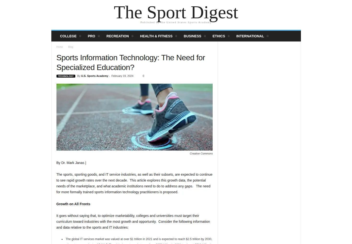 Screenshot of thesportdigest.com