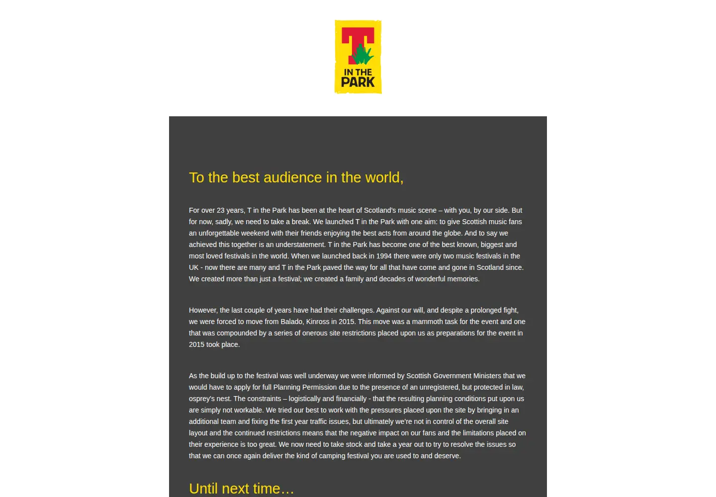 Screenshot of tinthepark.com