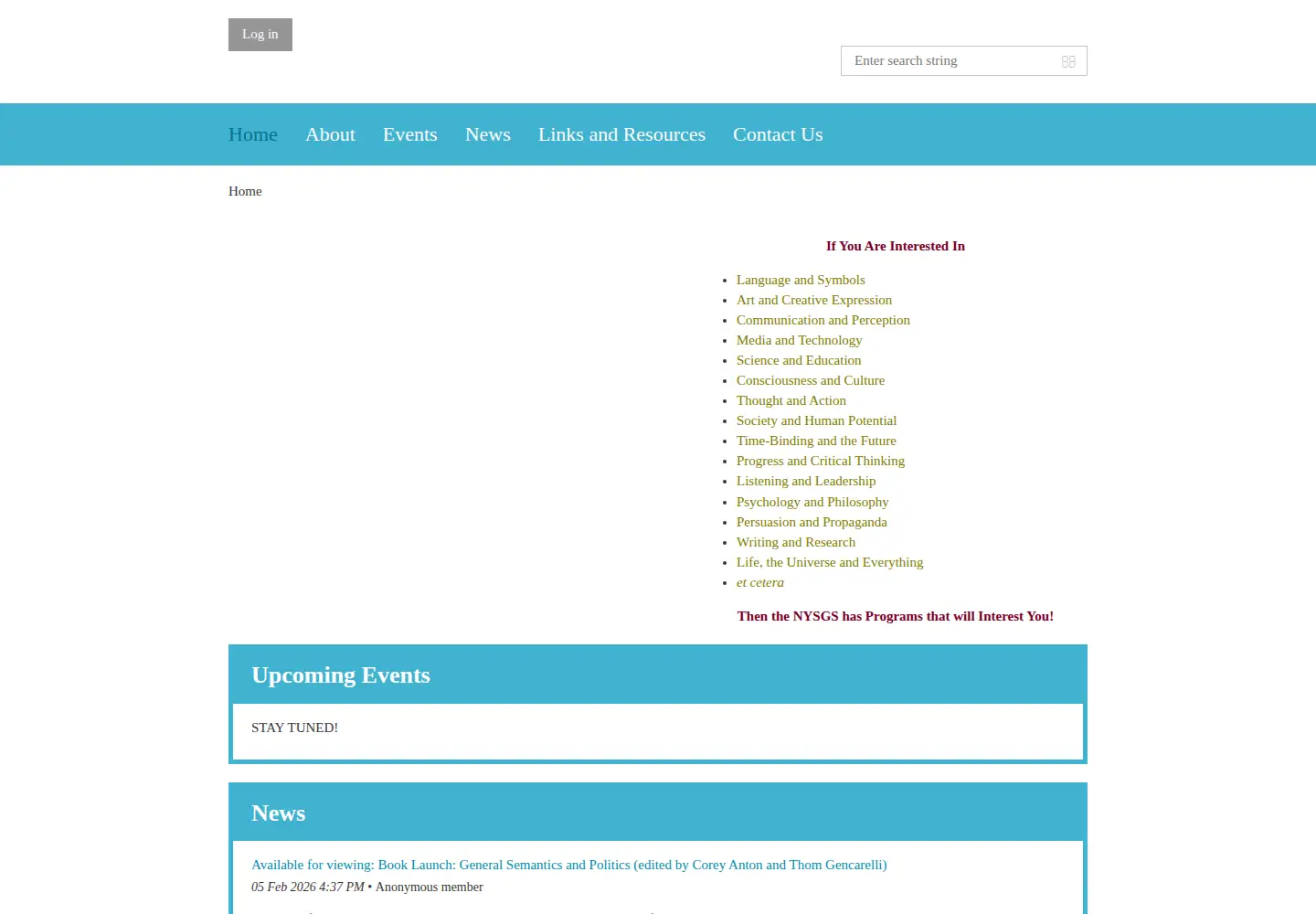 Captured homepage of nysgs.org in the current scan